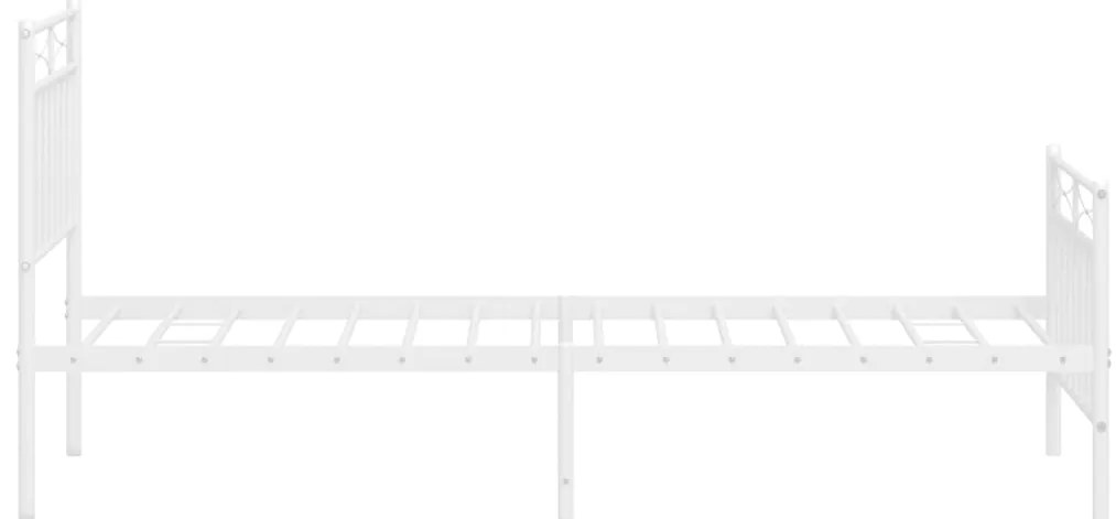 Estrutura de cama com cabeceira e pés 75x190 cm metal branco