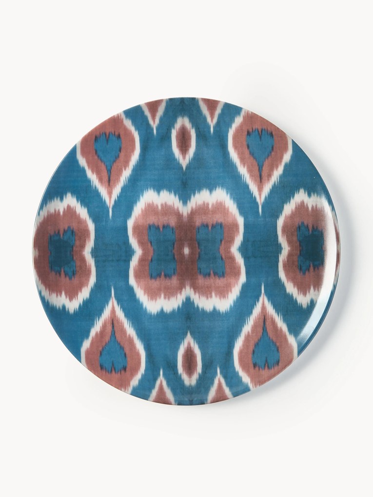 Prato de jantar em porcelana artesanal Ikat