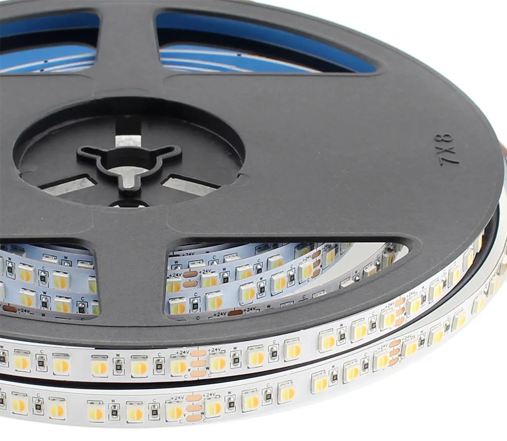 Fita de LED SMD3838, DC24V, 5m (240 Led/m), 90W, IP20 Branco duplo