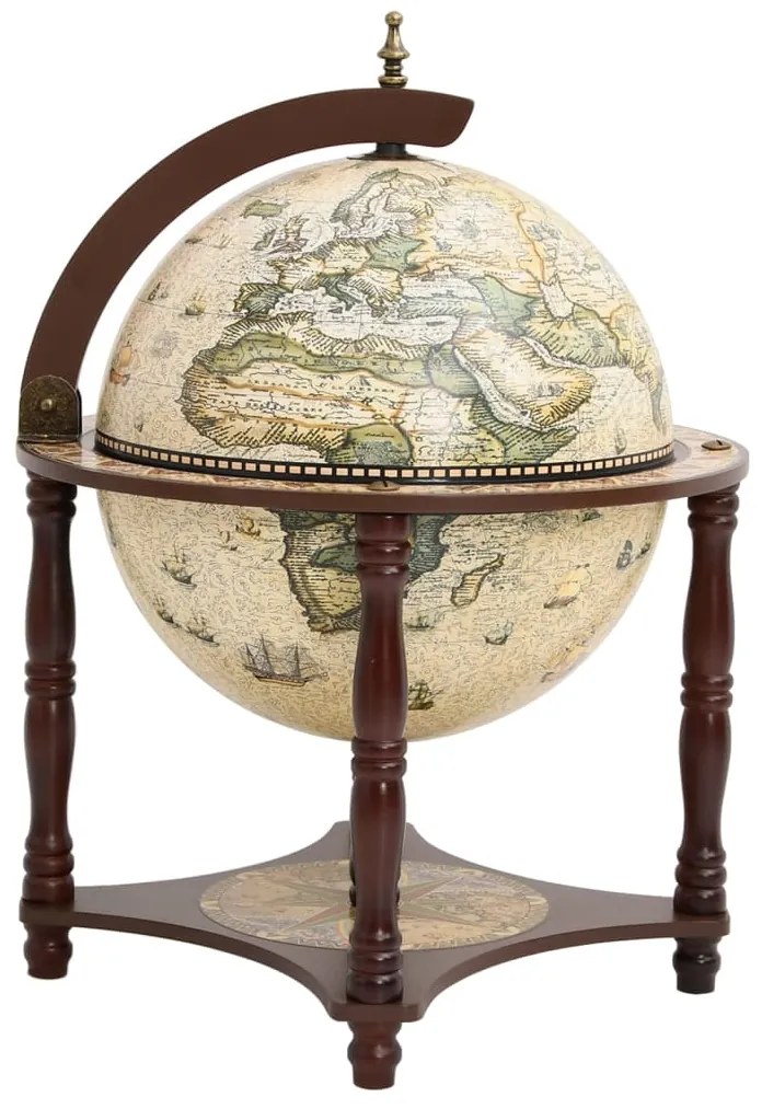 343475 vidaXL Garrafeira forma de globo madeira eucalipto maciça castanho