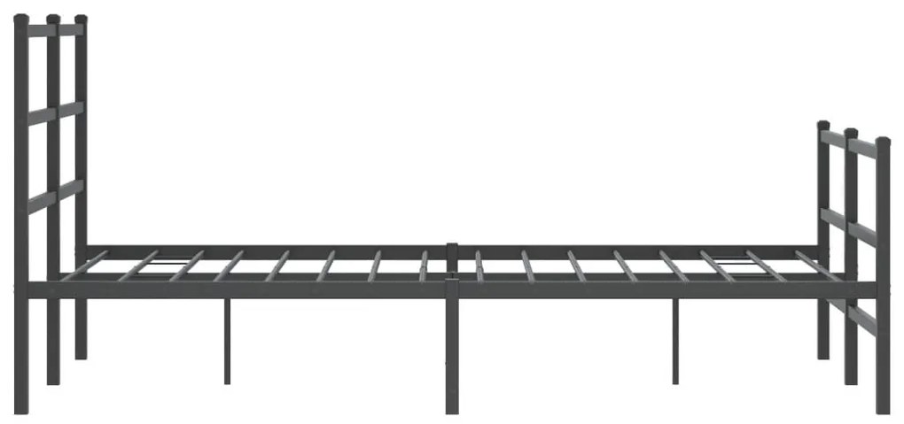Estrutura de cama com cabeceira e pés 120x200 cm metal preto