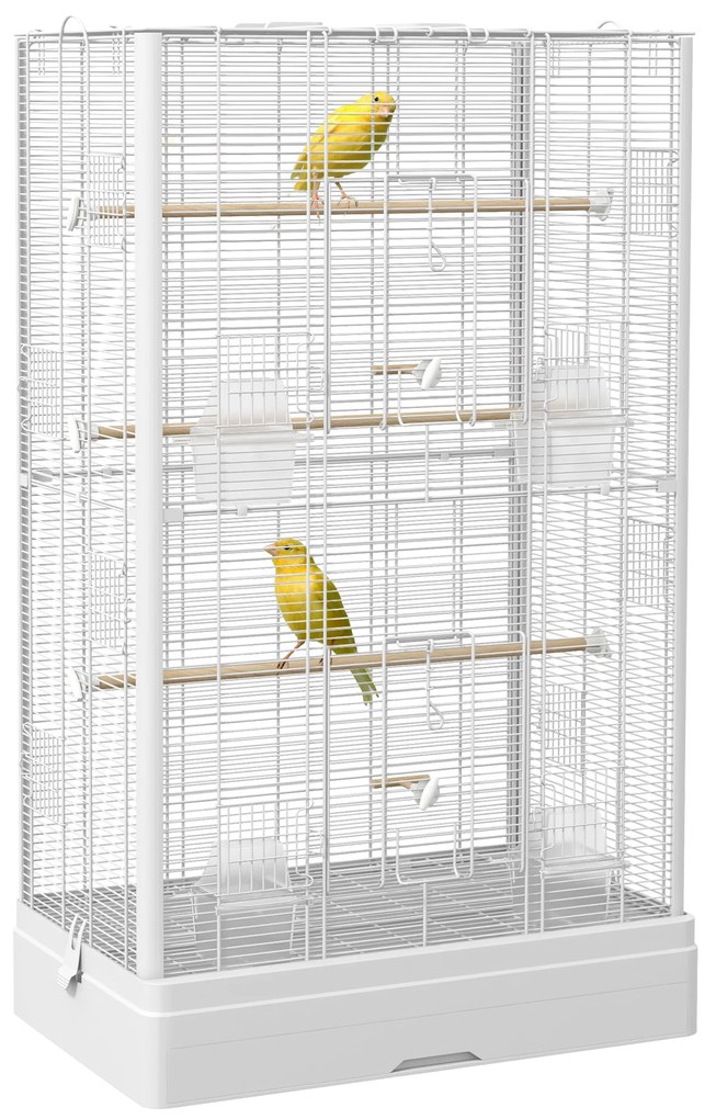 PawHut Gaiola para Pássaros 61x36,5x98 cm Gaiola para Aves com Portas