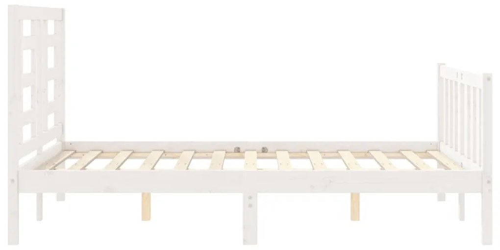 Cama sem colchão 120x200 cm madeira de pinho maciça branco
