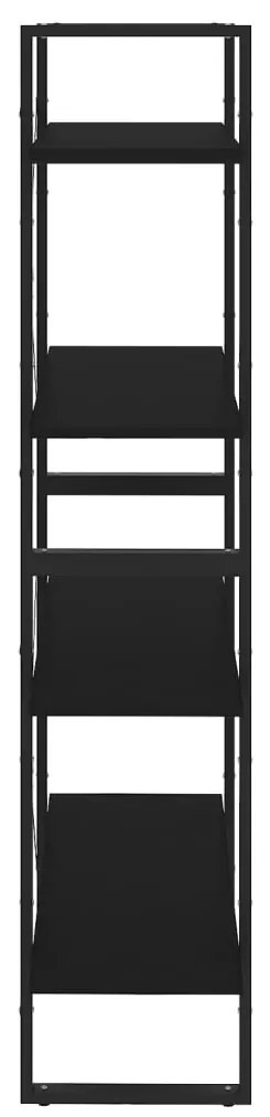 Estante com 4 prateleiras 80x30x140 cm derivados madeira preto