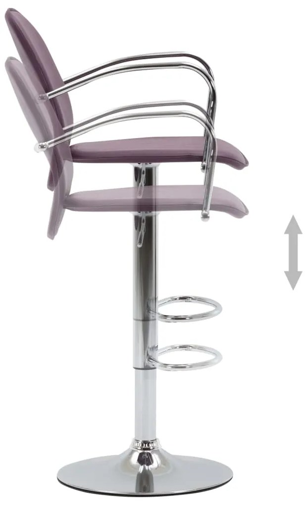 Bancos de bar com apoios de braços 2 pcs couro artificial roxo