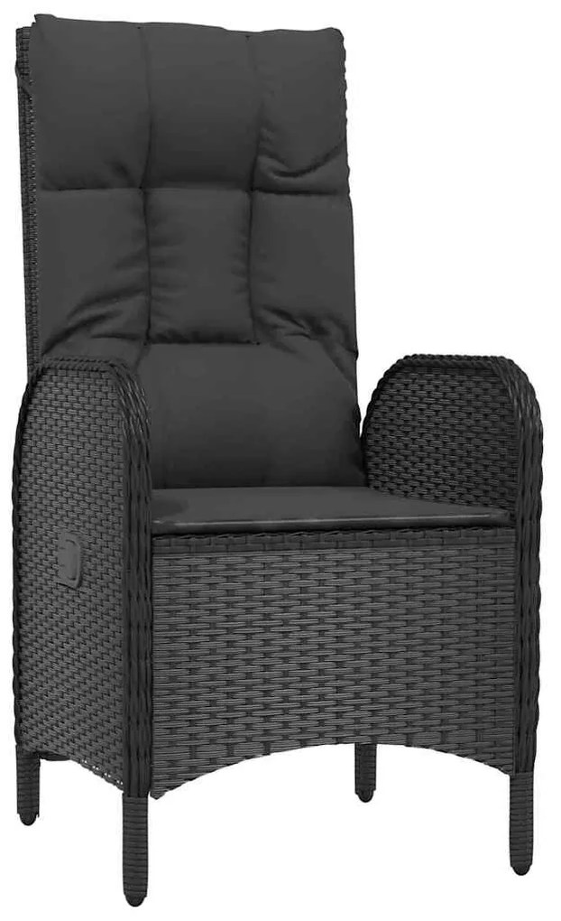 Conjunto de Jantar para Jardim com 3 Peças em Rattan Sintético Preto