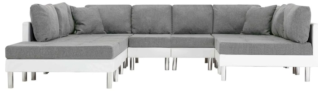 vidaXL Sofá Branco Couro Artificial