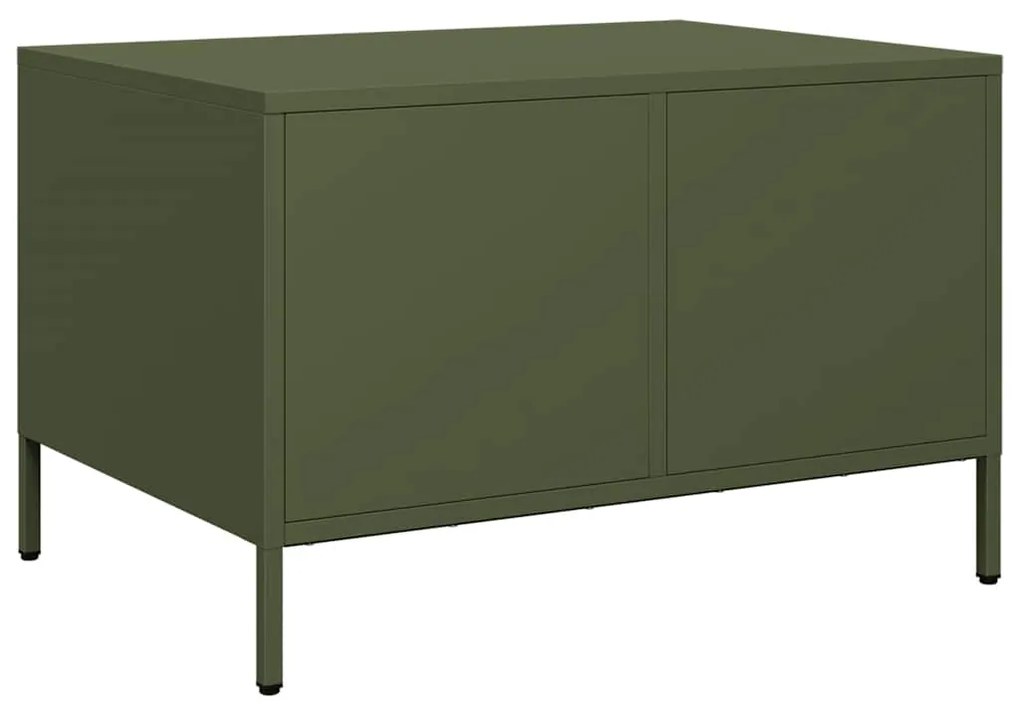 Mesa centro 68,5x50x43,5 cm aço laminado a frio verde-azeitona