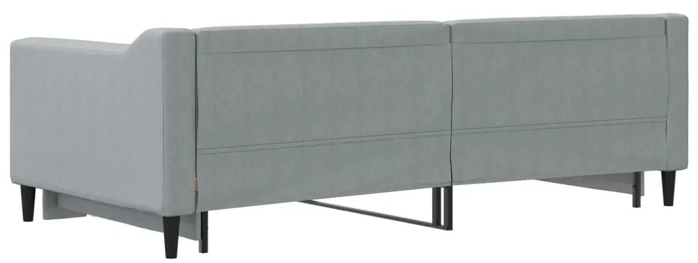 Sofá-cama com gavetão 90x190 cm tecido cinzento-claro