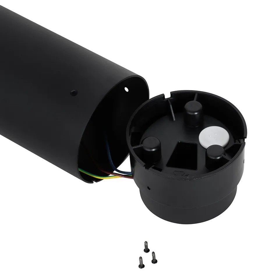 Candeeiro de pé exterior preto com vidro opalino 80 cm IP44 - Huma