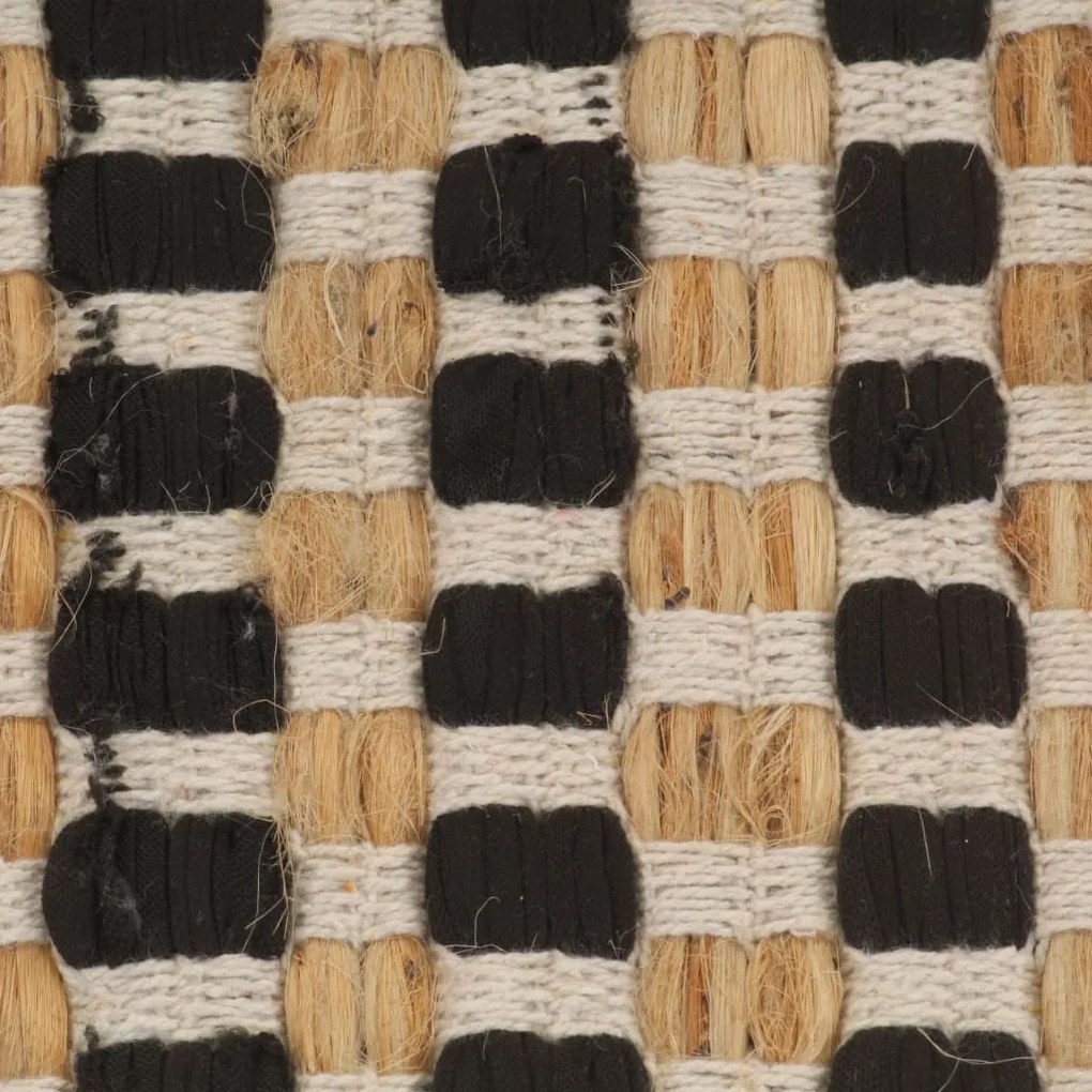 Conjunto de tapetes de WC artesanais juta natural e preto