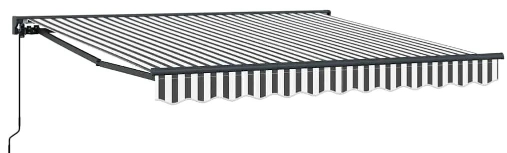 Toldo Retrátil Manual Antracite e Branco 350x250 cm