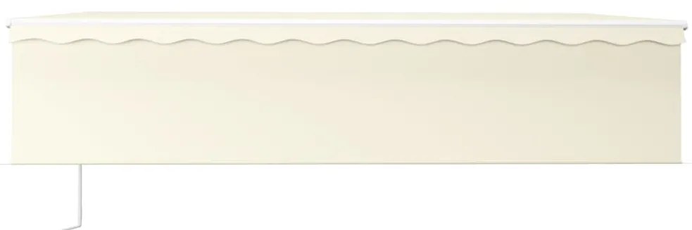Toldo automático c/ estore/LED/sensor de vento 6x3 m cor creme