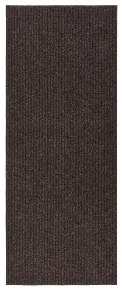 vidaXL Tapete/passadeira de entrada 100x250 cm castanho
