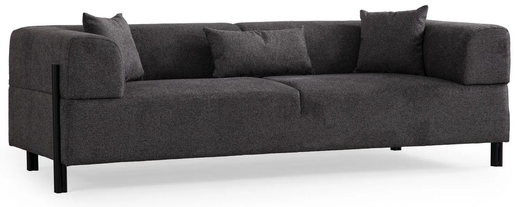 Sofá de 3 Lugares Gio – Antracite – 225x93x75 cm
