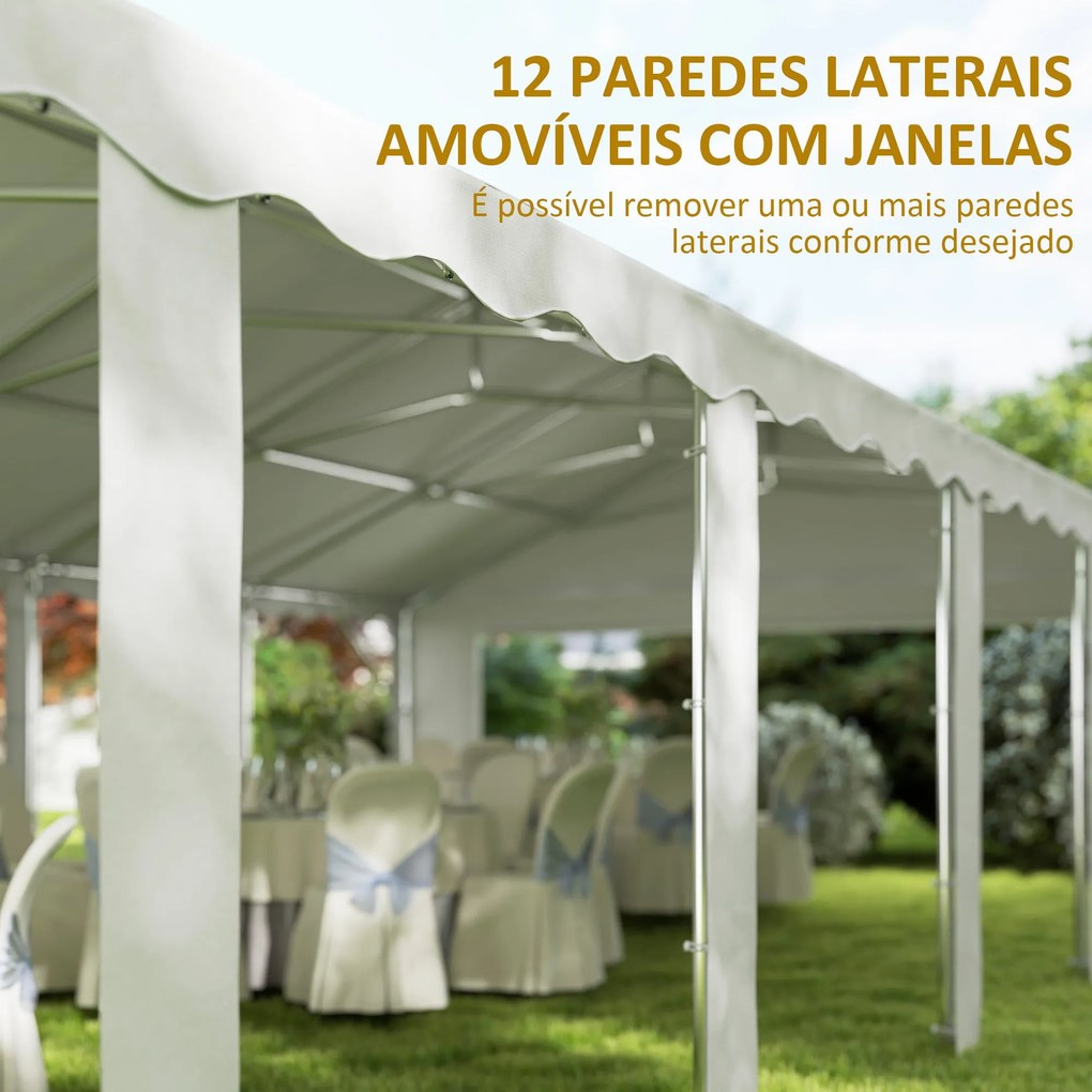 Tenda para Eventos 12x6m Tenda de Jardim com 12 Paredes Laterais Amoví
