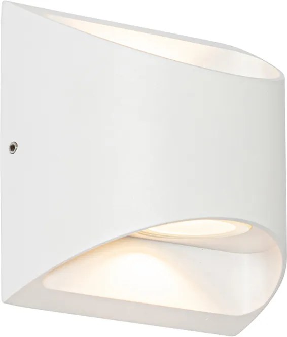 Candeeiro de parede exterior moderno branco com LED 2 luzes IP54 - Mal