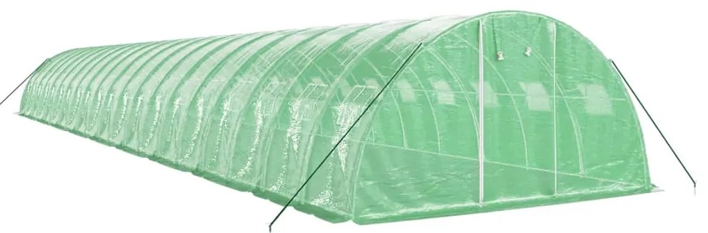 Estufa com estrutura de aço 80 m² 20x4x2 m verde