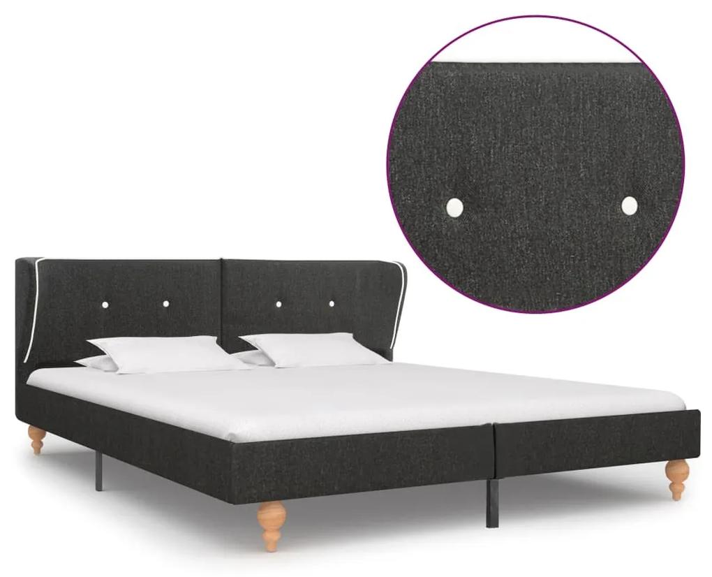 Estrutura de cama 180x200 cm serapilheira cinzento-escuro