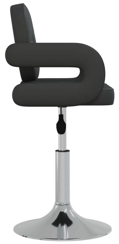 Cadeiras de jantar giratórias 2 pcs couro artificial preto