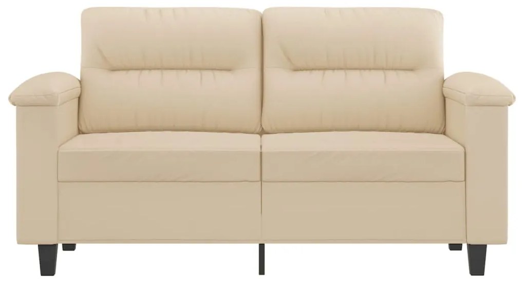 Sofá de 2 lugares 120 cm tecido de microfibra cor creme
