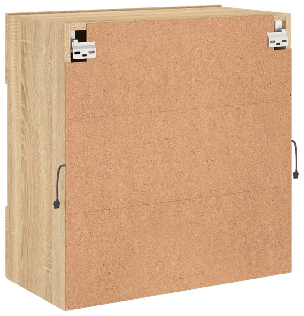 Móvel parede p/ TV c/ luzes LED 58,5x30x60,5cm carvalho sonoma