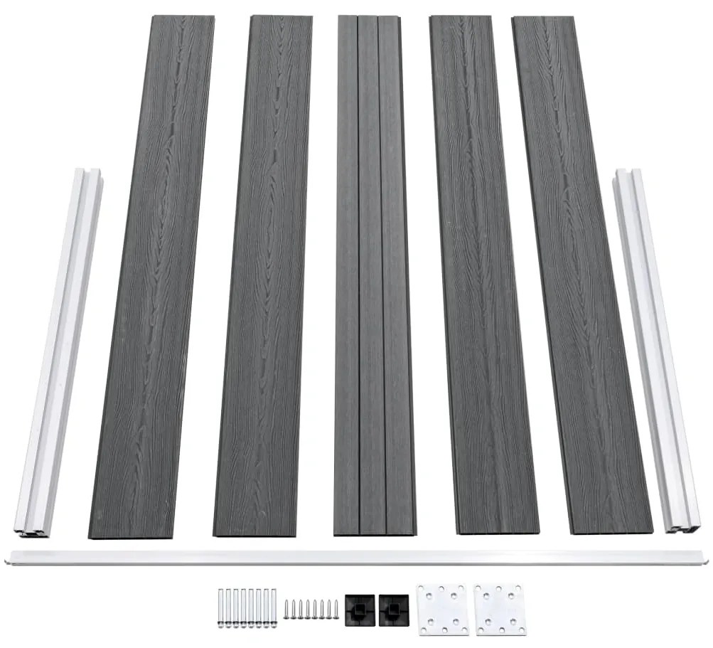 Painel de vedação para jardim 353x106 cm WPC cinzento