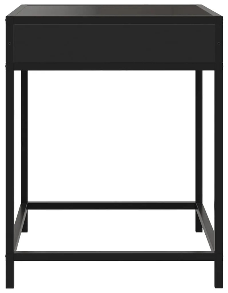 Mesa de cabeceira com luzes LED Infinity 40x40x51 cm preto