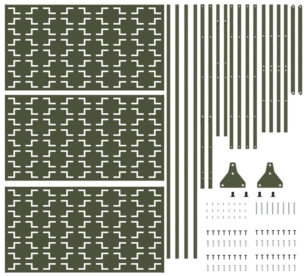 Tela de Privacidade Verde Azeitona 100x50x180 cm de Aço