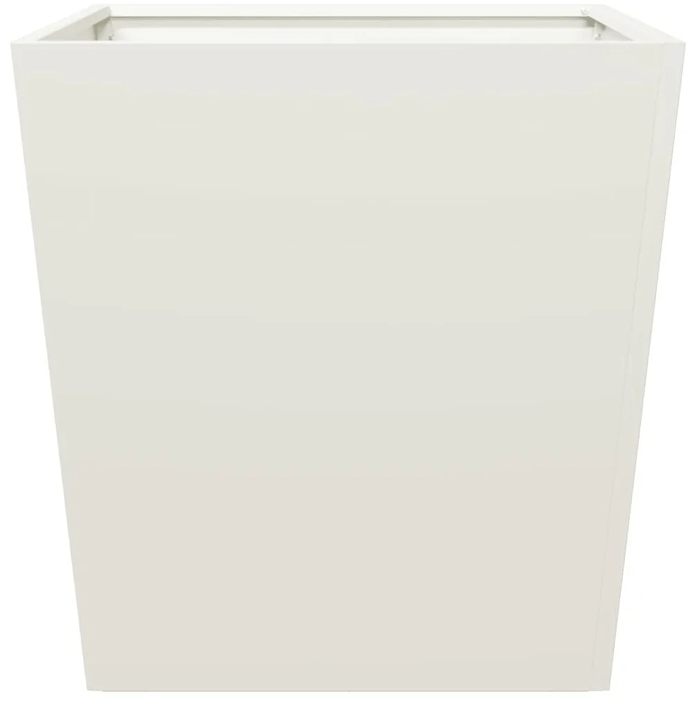Vaso/floreira de jardim 50x50x50 cm aço branco