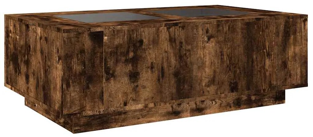 Mesa de centro luzes LED Infinity 116x69x40 cm carvalho fumado