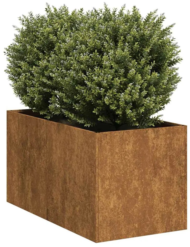 vidaXL Floreira enferrujada 40x80x40 cm aço resistente