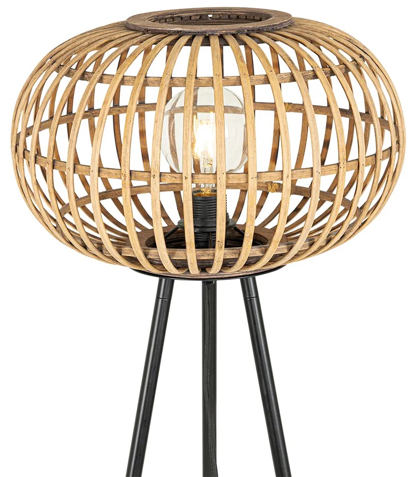 Candeeiro de pé tripé oriental bambu - Amira