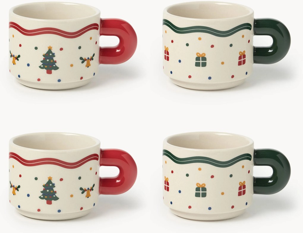 Canecas de Natal Cutemas, conjunto de 4