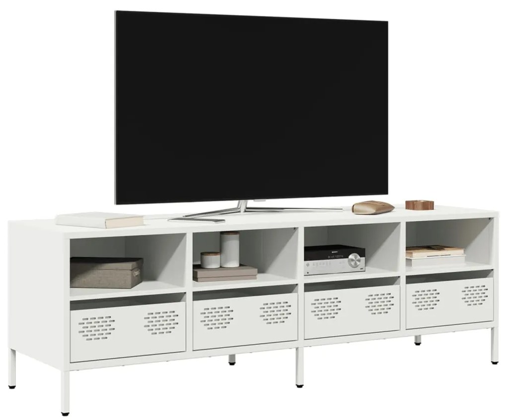 Móvel de TV 135x39x43,5 cm aço laminado a frio branco