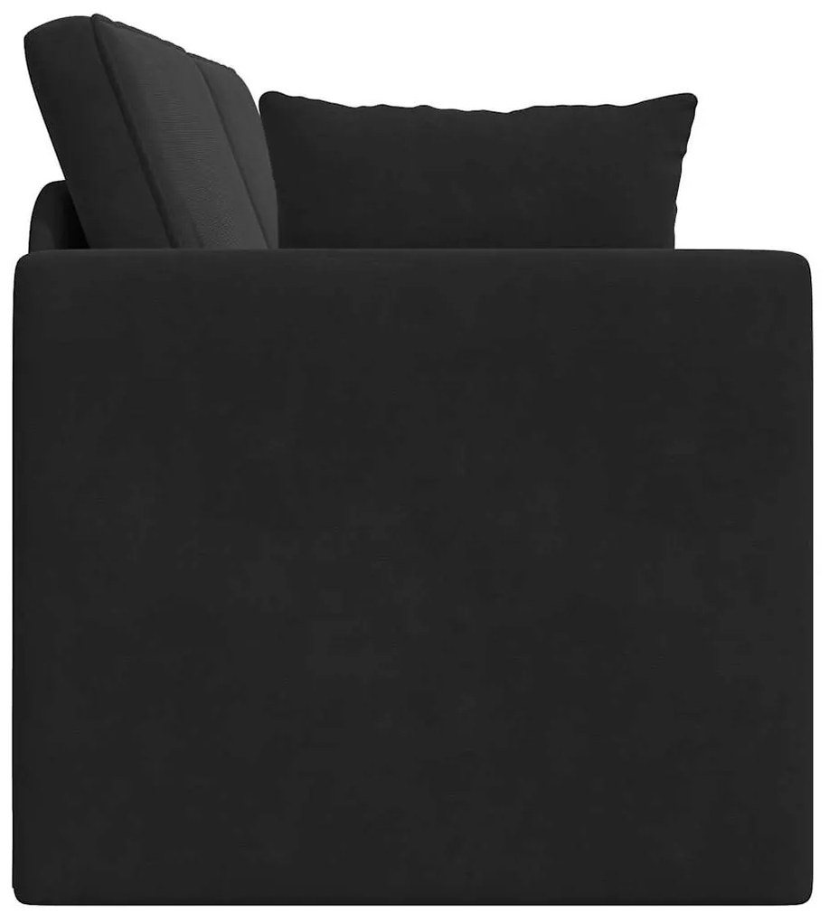 Sofá Cama de Piso 2-em-1 Preto 213x144x60 cm Poliéster