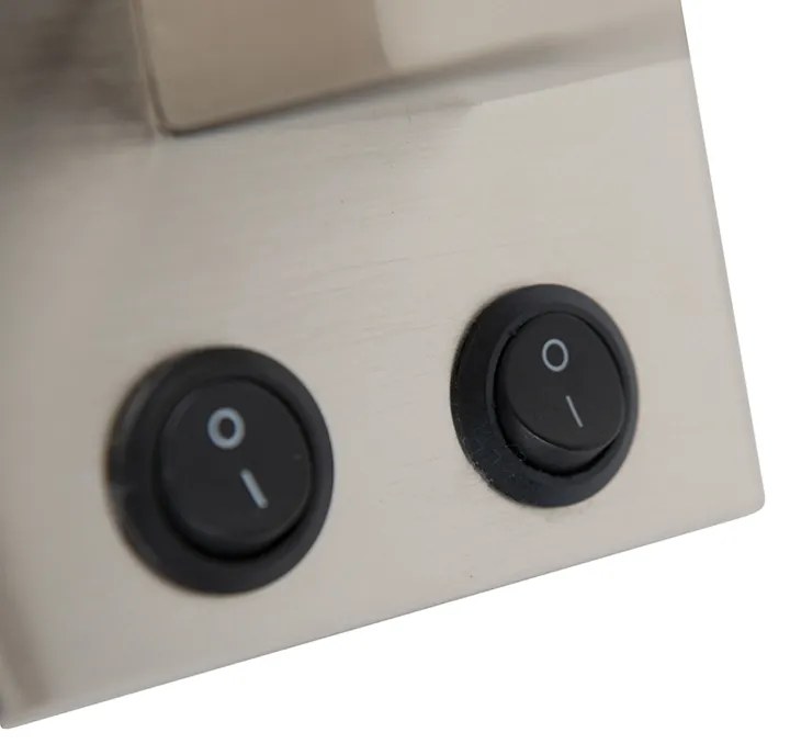 Candeeiro de parede moderno em aço com cúpula branca - Brescia