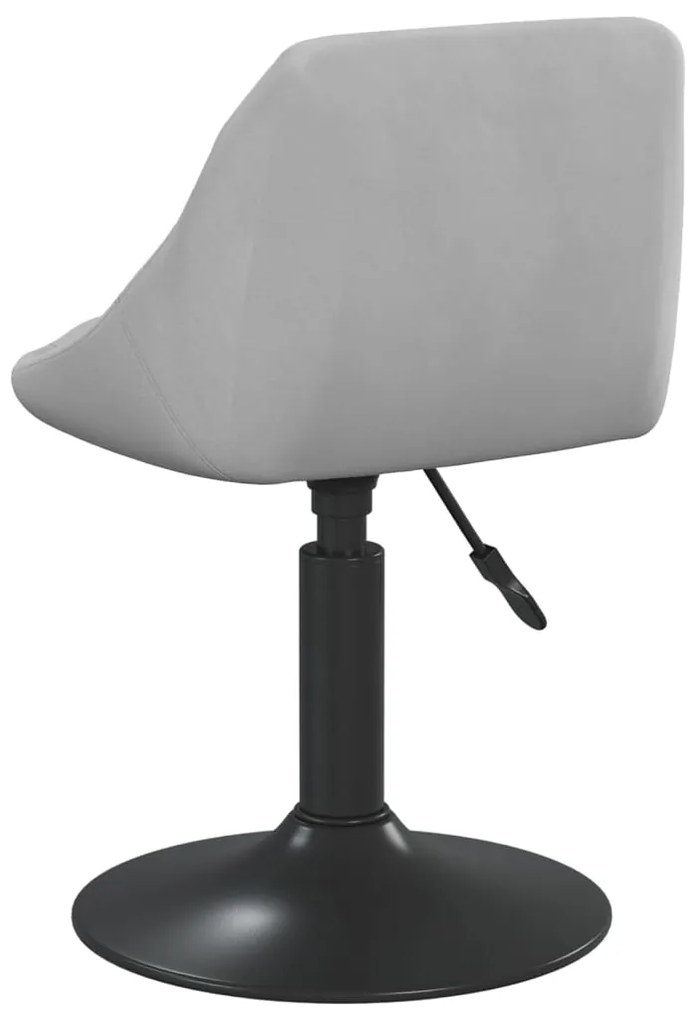 Cadeiras de jantar giratórias 6 pcs veludo cinzento-claro