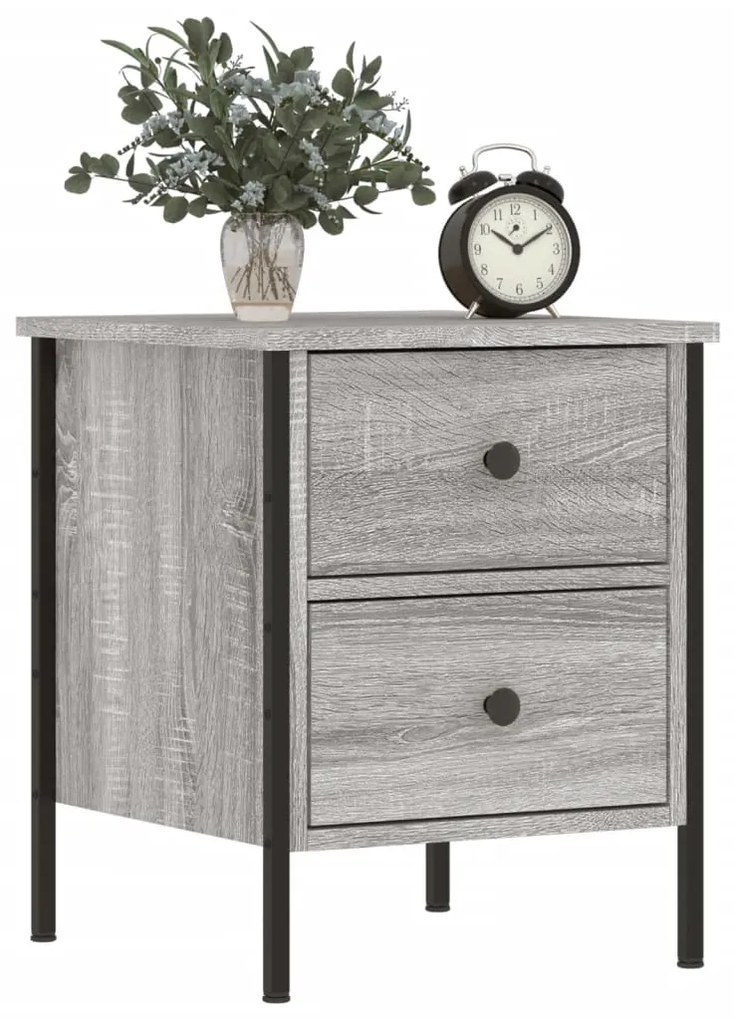 Mesa cabeceira 40x42x50 cm derivados de madeira cinzento sonoma