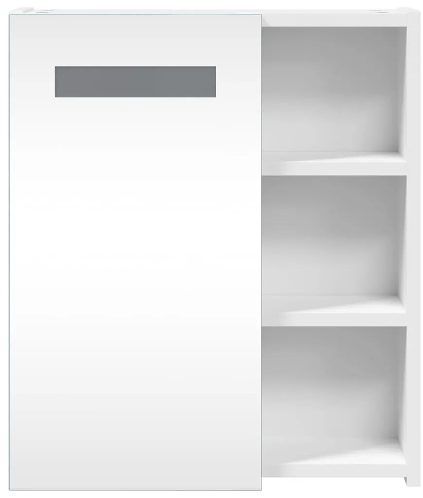 Armário espelhado p/ casa de banho c/ LEDs 45x13x52 cm branco