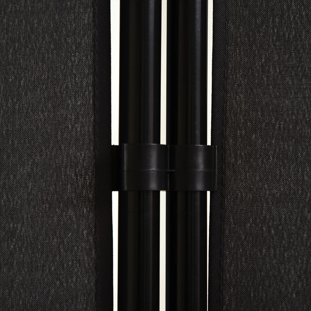Biombo de 3 Paineis Separador de Ambientes Dobrável Biombo de Privacidade com 6 Pés de Metal 253x50x182 cm Preto
