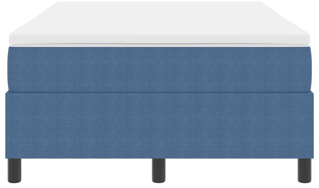 Cama Box Spring com Colchão Azul 120x200 cm Tecido de Corduroy
