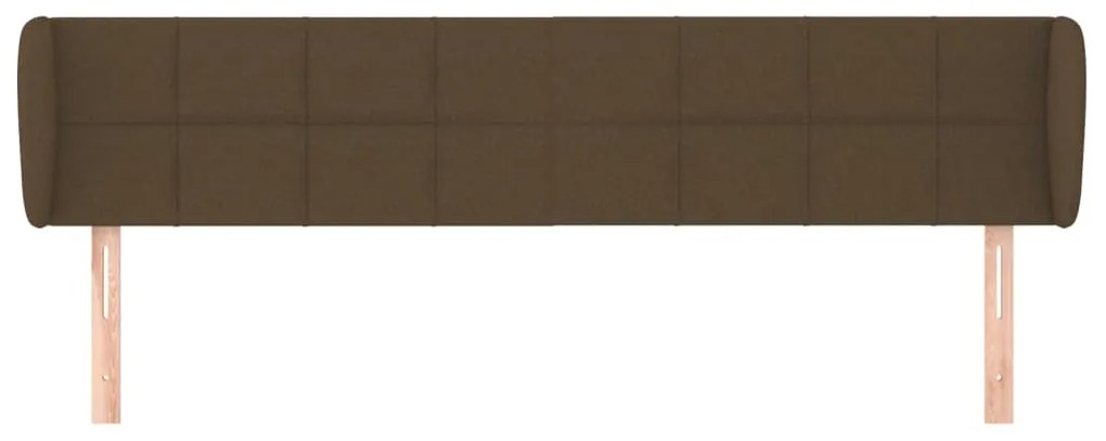 Cabeceira de cama c/ abas tecido 183x23x78/88cm castanho-escuro