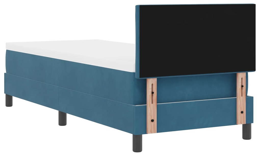 Cama Box com Colchão vidaXL Azul Escuro 80x200 cm Veludo