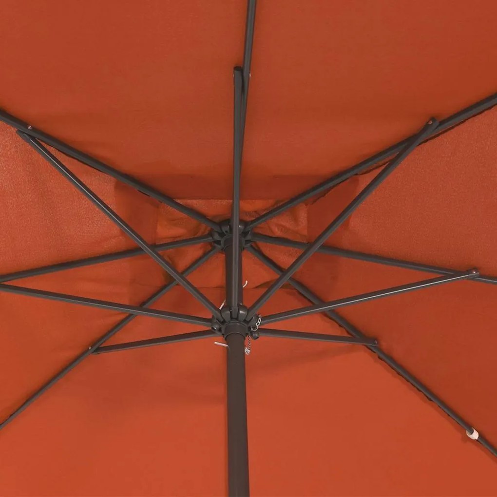 Guarda-sóis e Sombrinhas VidaXL Terracota Poliéster, Metal Grande