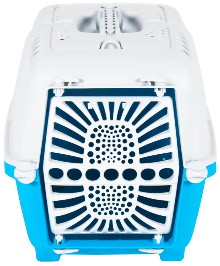 Transportadora 55x36x36 cm polipropileno branco e azul