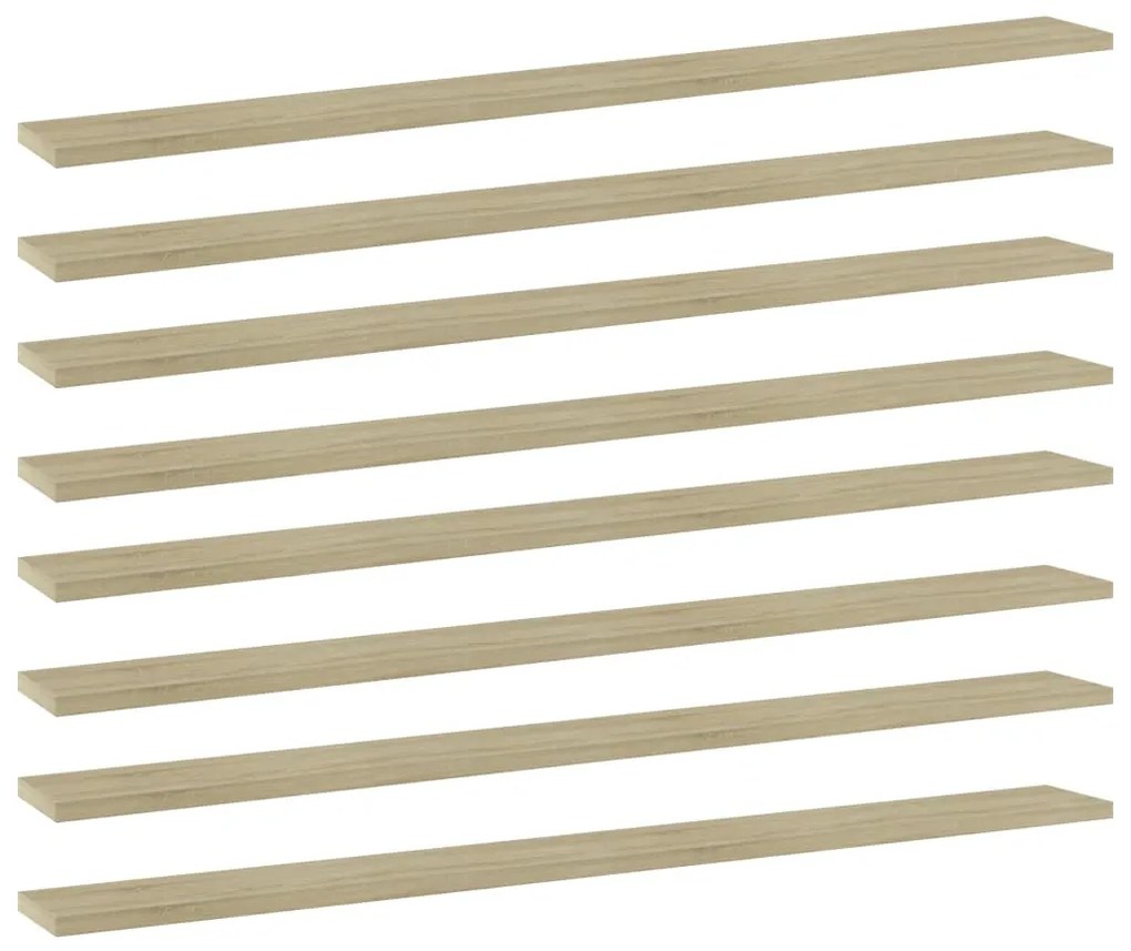 vidaXL Prateleiras estante 8pcs 100x10x1,5cm contrapl. carvalho sonoma