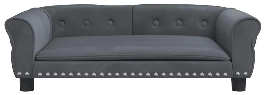 Cama para cães 95x55x30 cm veludo cinzento-escuro