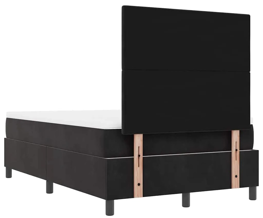 Cama Box com Colchão e Banco Preto 120x200 cm Veludo