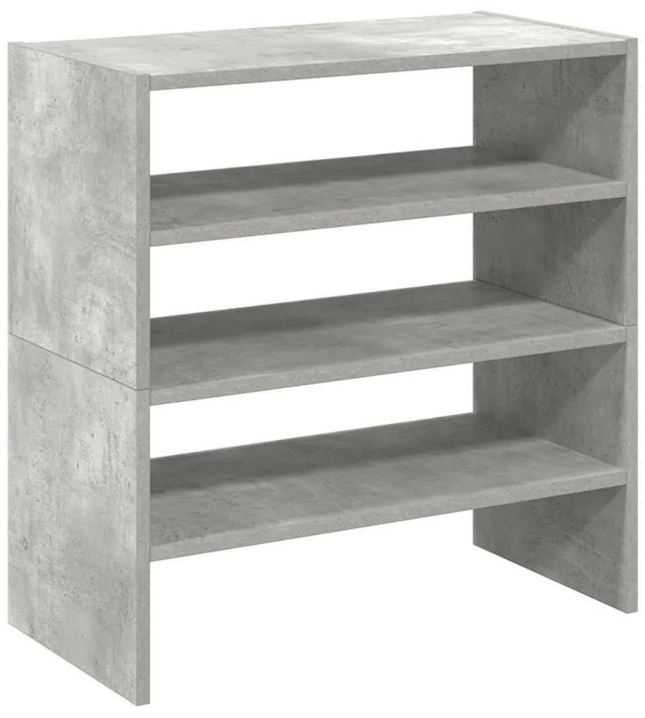 Sapateiras 2 pcs empilháveis 60x30x30,5 cm cinzento cimento